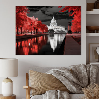 Monochrome Of Washington Dc City - Washington Large Wall Art
