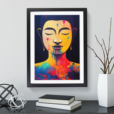 XV1022-3143X Paint Drip Buddha No.1 - Single Picture Frame Print