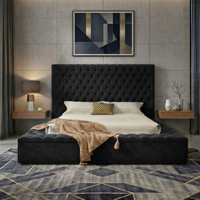 Mikara Upholstered Velvet Platform Bed