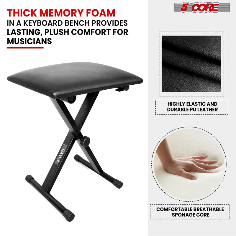 Ensemble de 5 chaises à clavier et 5 touches, Bleu / Noir