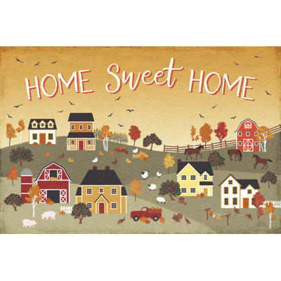 Harvest Village II Script by Laura Marshall - Wrapped Canvas Print