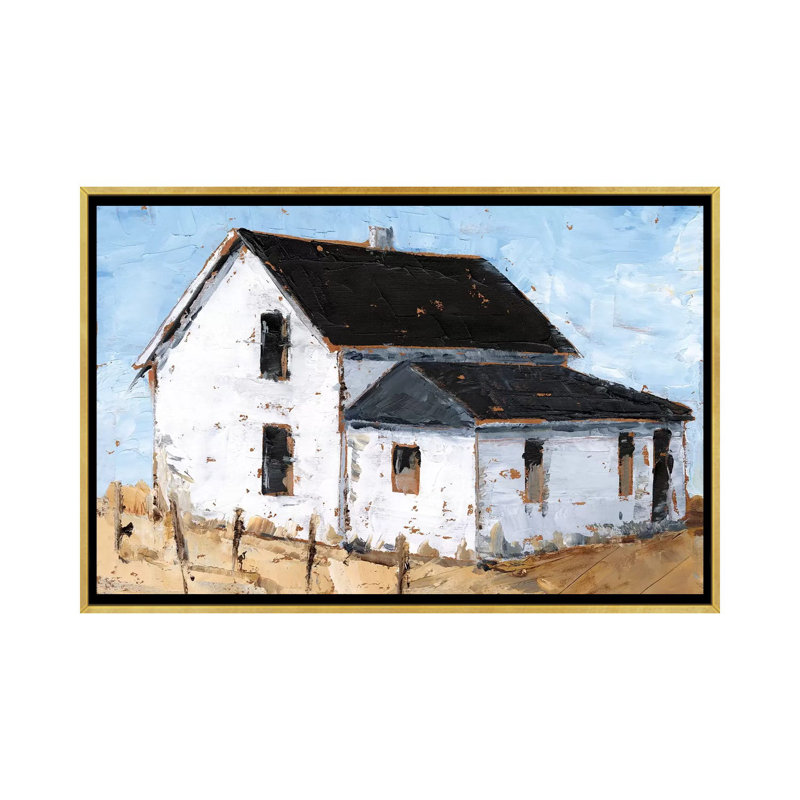 « Abandonné Farmhouse II » par Ethan Harper, reproduction d’art, H 32 po x l 48 po x 1,5 po, Toile encadrée d'or