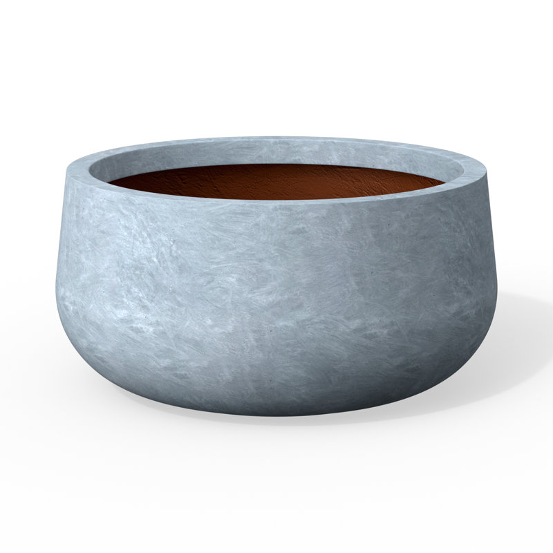 Renfrew Concrete Pot Planter, 10" H x 19" W x 20" D, Cool Slate (Upgraded Interior)