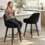 Swivel Upholstered Counter Stool with Metal Frame-2114964336-2114964301