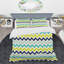 Ensemble de housse de couette en microfibre bleu / jaune / vert 3 pièces