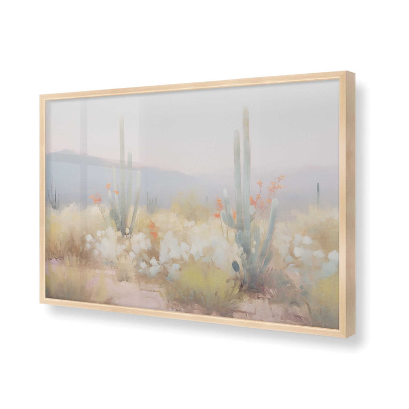 Cactus du crépuscule, Cadre photo simple érable brut, H 17 po x l 21 po