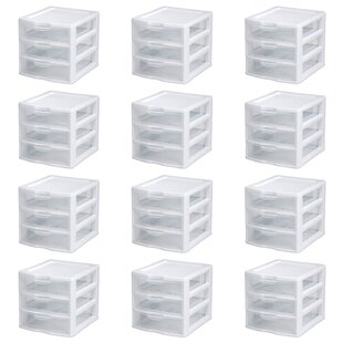 Advantus Plastic 3 Drawer Storage Case 10 38 x 13 716 x 9 1116 ClearBlack -  Office Depot
