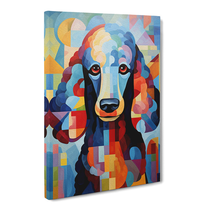 Poodle Cubism - Wrapped Canvas, 50cm H x 35cm W x 3cm D
