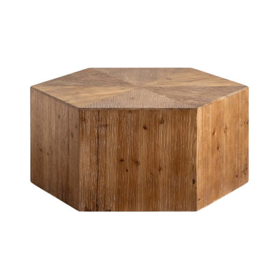 Retro Walnut Solid Wood Hexagon Coffee Table