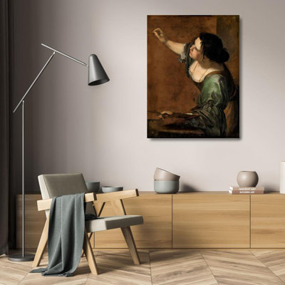 "Self-Portrait as the Allegory of Painting" by  Artemisia Gentileschi - Gallery Wrap Canvas Wall Art