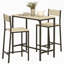 Ensemble de table de salle à manger et de bar pour 2 tables de bar à hauteur de comptoir avec tabourets de bar
