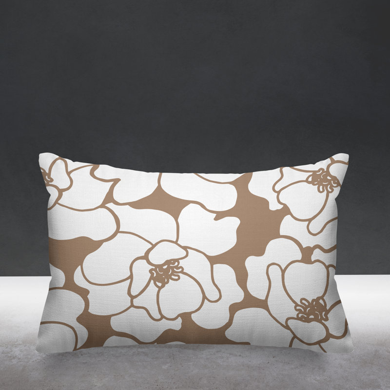 Housse de coussin d'extérieur et insert, Beige, 14 po x 20 po, Rectangle