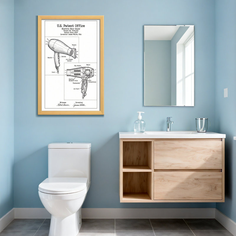 Schéma de brevet pour le sèche-cheveux électrique Bath & Laundry
