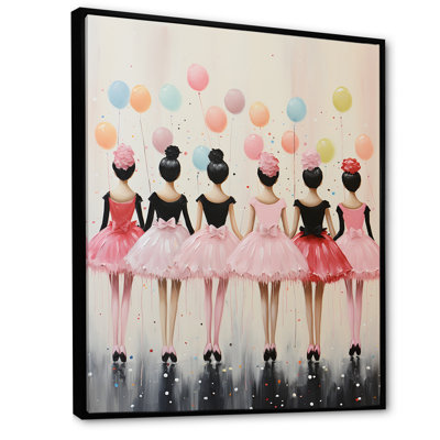 Rose Pop Art, filles, ballet - Ballet, art mural