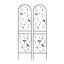2 Pack Metal Garden Trellis 86.7" X 19.7" Rustproof Trellis For Climbing Plants Outdoor Flower Support Dragonfly Deco Black