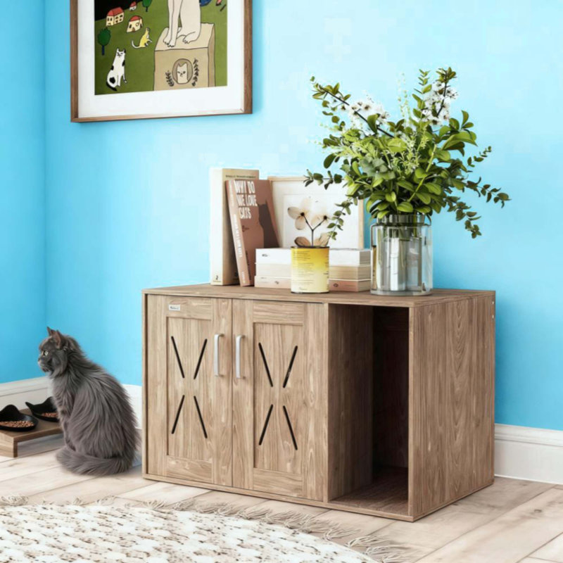 Enceinte de litière pour chat avec table à griffes Cat