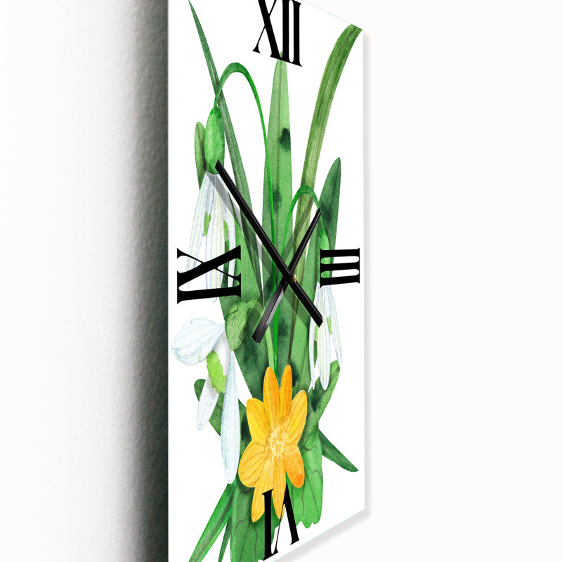 Horloge murale Snowdrops and Erantis Flowers, Petit