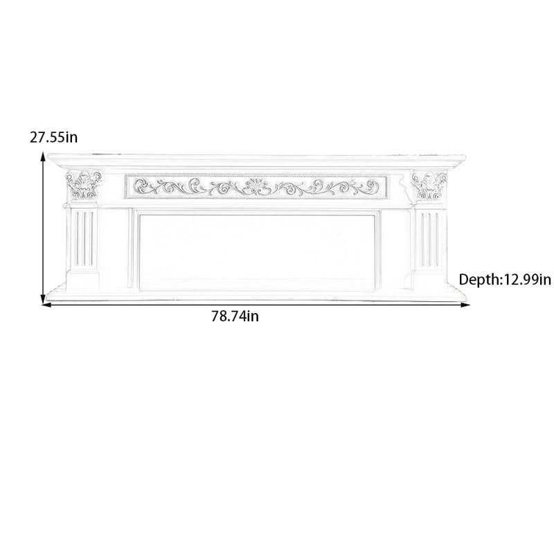 Three-dimensional carving craft fireplace, Brown