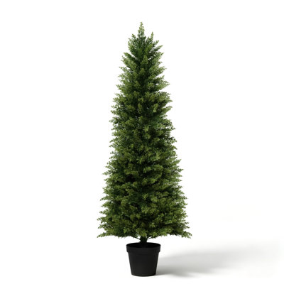 4FT Artificial Cypress Topiary Tree,UV Resistant Faux Cypress Plant For Indoor Or Outdoor Decor