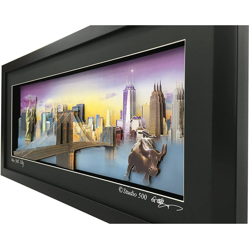 NYC Skyline at Night, impression rectangulaire 1 pièce