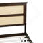 Queen Size Bed With Rattan Headboard, Enhanced By Support Feet,Espresso