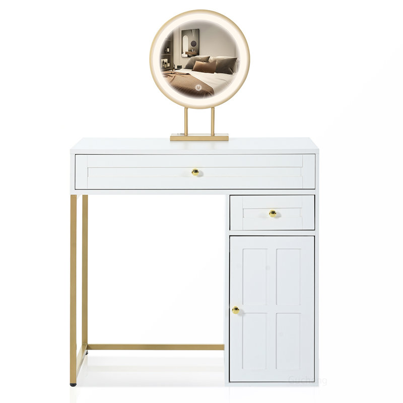 Luxurious Versatile Vanity Desk with Multiple Storage Options and Adjustable Lighting