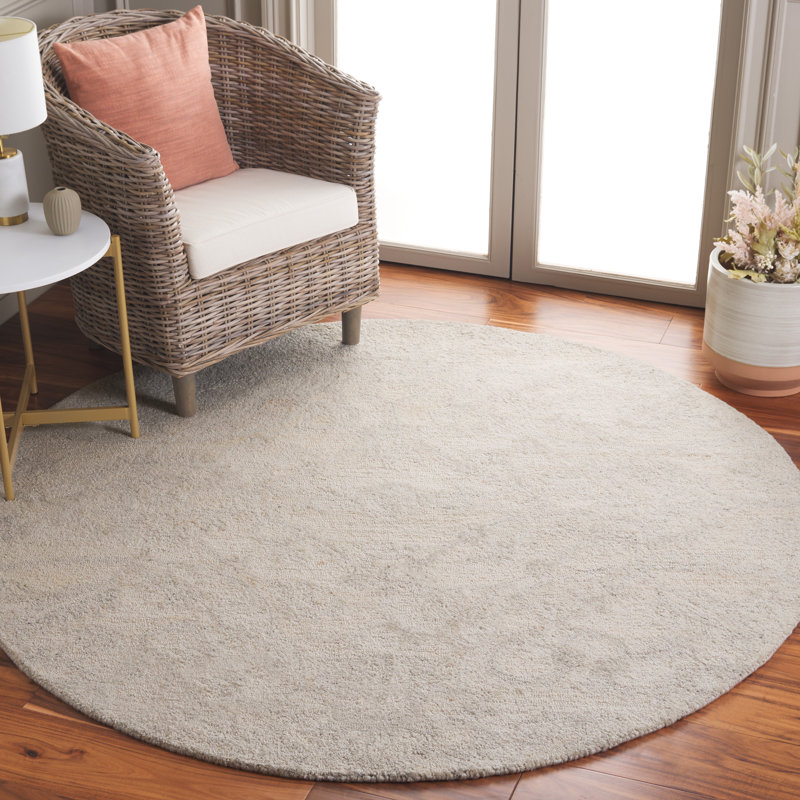 Mylisha Hand Tufted Performance Performance Floral Rug, Round 6'