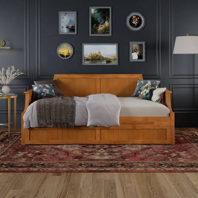 Antavious Coastal Cottage Solid Wood Twin Daybed with Twin Trundle