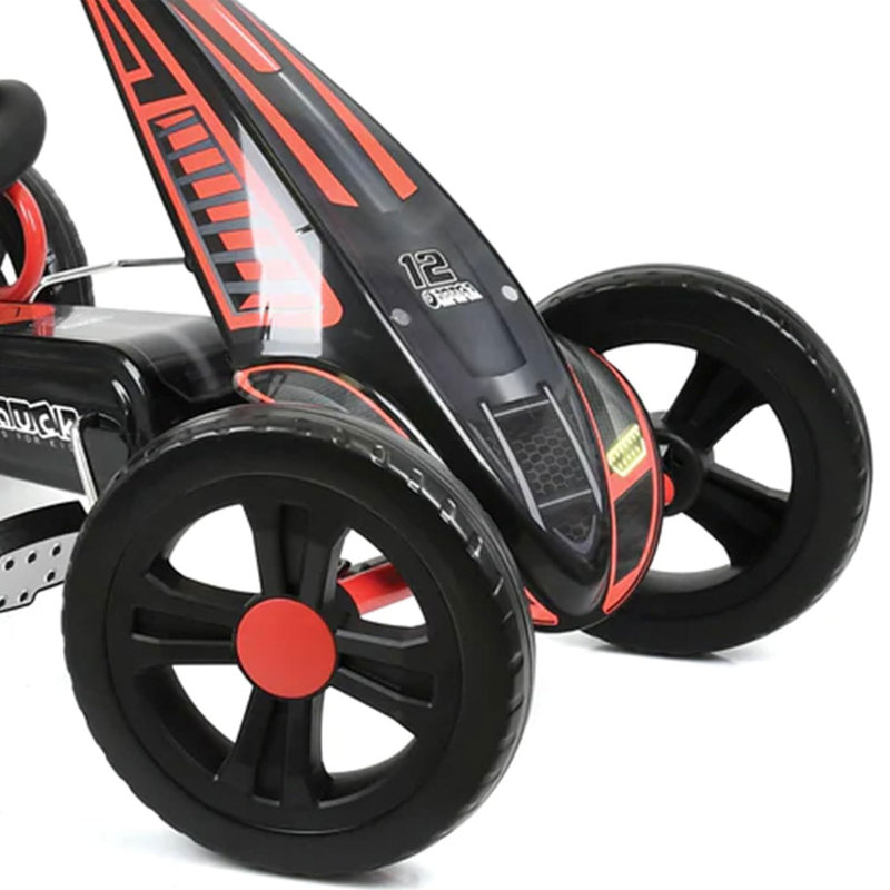 hauck Sirocco Racing Clutch Free Go Kart with Low Profile Rubber Tires, Red