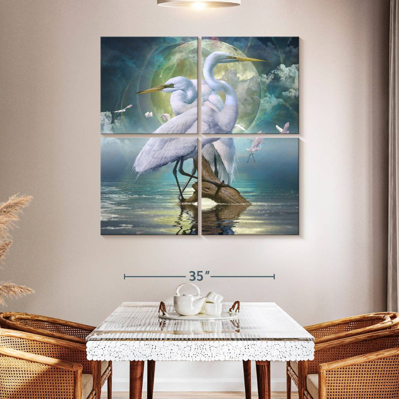 Brampt Celestial Egrets I, 45" H x 45" W