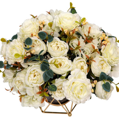 Bouquet de pivoines en soie