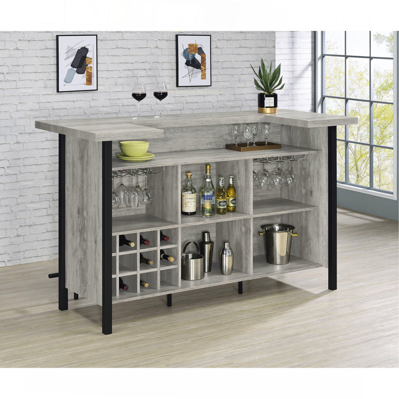 Ensemble de bar autoportant Men Menier Driftwood, Gris