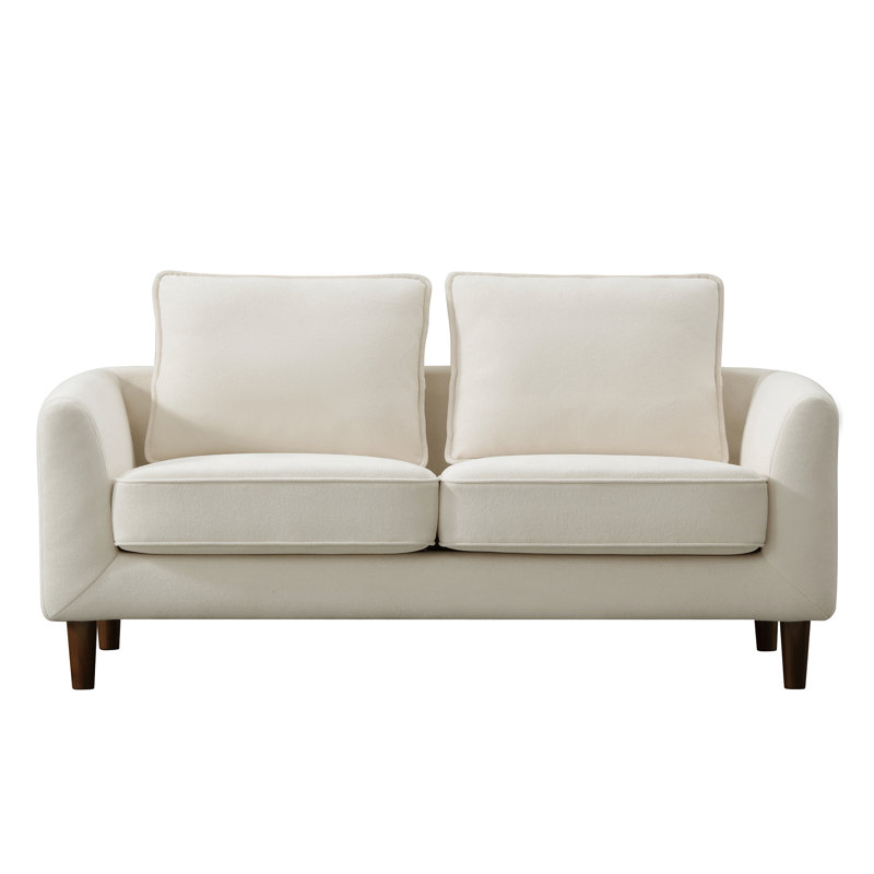 57" W chenille loveseat, Cream