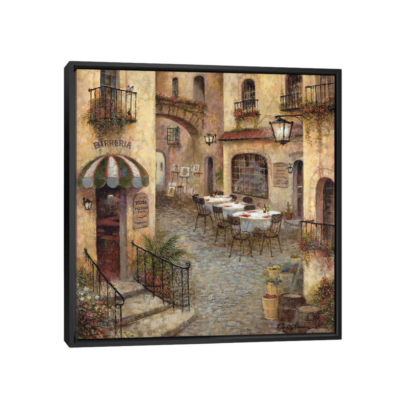 «Buon Appetito I», reproduction d'art sur toile, H 18 po x l 18 po x P 1,5 po, Toile encadrée noire, Pas de tapis