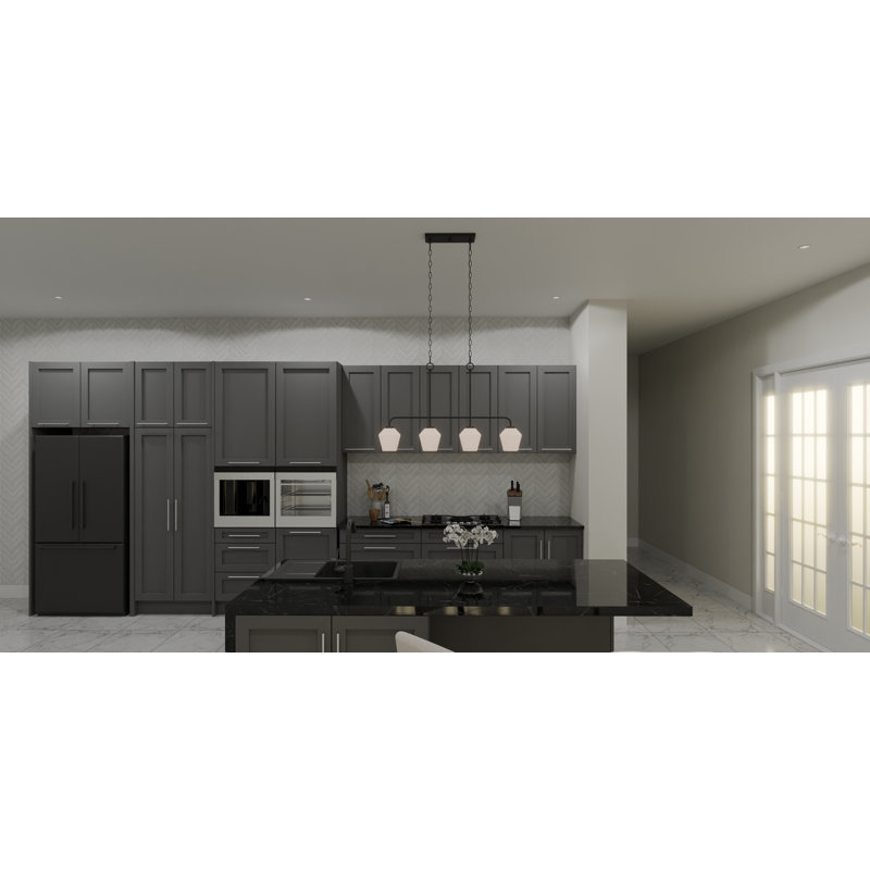 Sirkka 4-Light Brushed Nickel Island Light, Noir mat