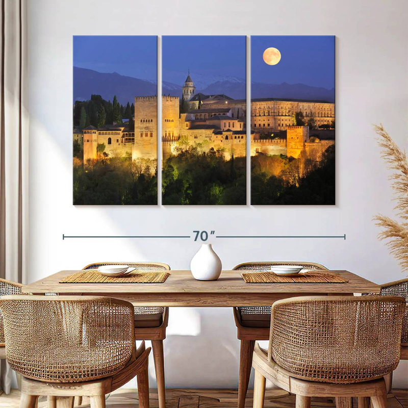 Rorry Full Moon At Alhambra Palace, 42" H x 65" W