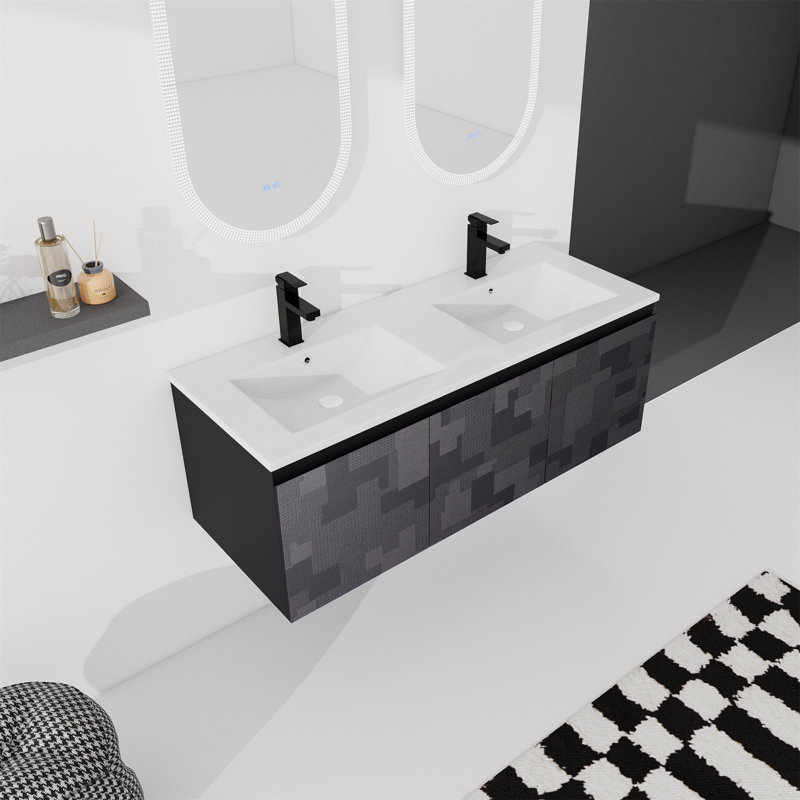 Meuble-lavabo double 47,3 po avec comptoir