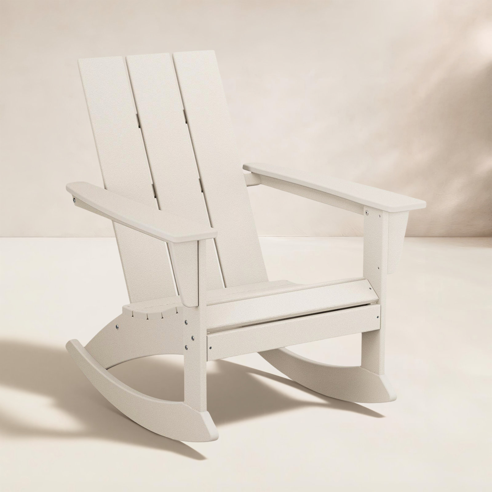 POLYWOOD Modern Adirondack Rocking Chair, Sand