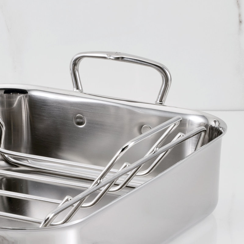 Small Polished Roaster With Rack