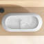Baignoire autoportante en résine de 63 po x 31,5 po à surface solide en pierre blanche matte et 2 couvercles de drain