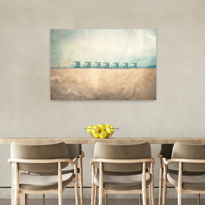 Venice Beach Cabins Minimalist Serene Tranquil Coastal Art