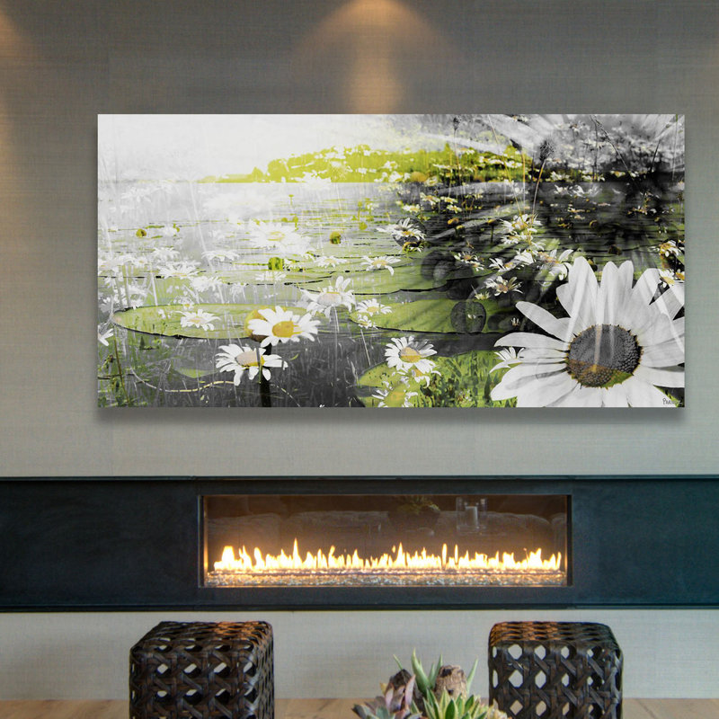 "float marguerites" par parvez taj,, reproduction d’art sur toile tendue, H 12 po x l 24 po x P 1,5 po