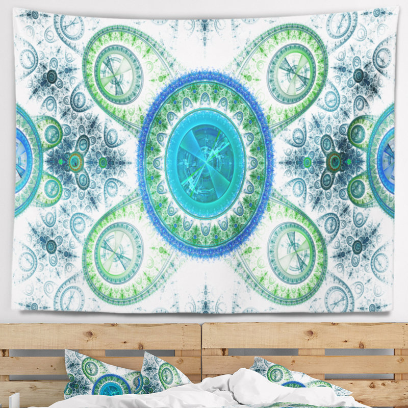 Tapisserie art blue blue psychédélique relaxing, H 32 po x l 39 po