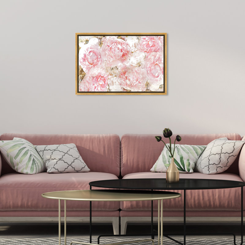 « roses », impression sur toile oliver gal, Cadre doré, H 36 po x l 24 po