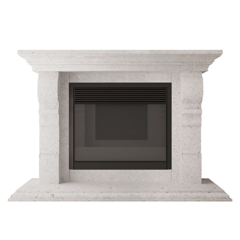 Vana Fireplace Surround, Old World-White