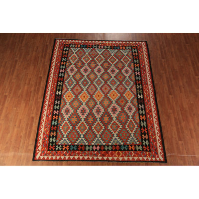 Trellis Wool Kilim Oriental Area Rug 8x10