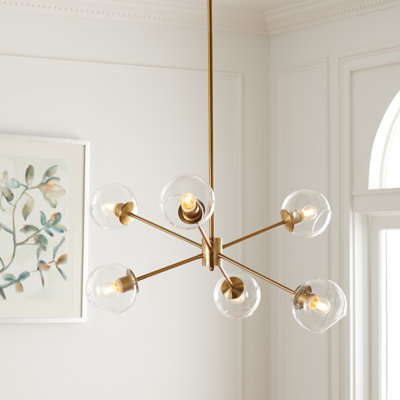 Lustre linéaire moderne Spoutnik à 6 lumières Corie