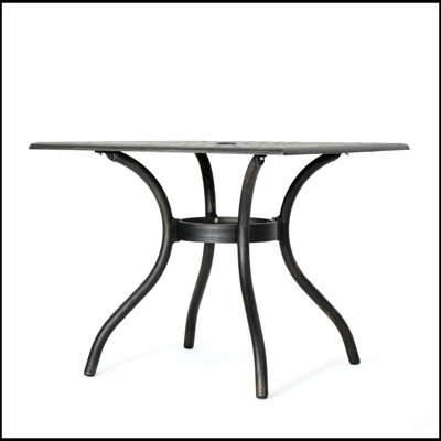 Table de salle à manger d'extérieur carrée en aluminium coulé 37 pouces AUSTIN