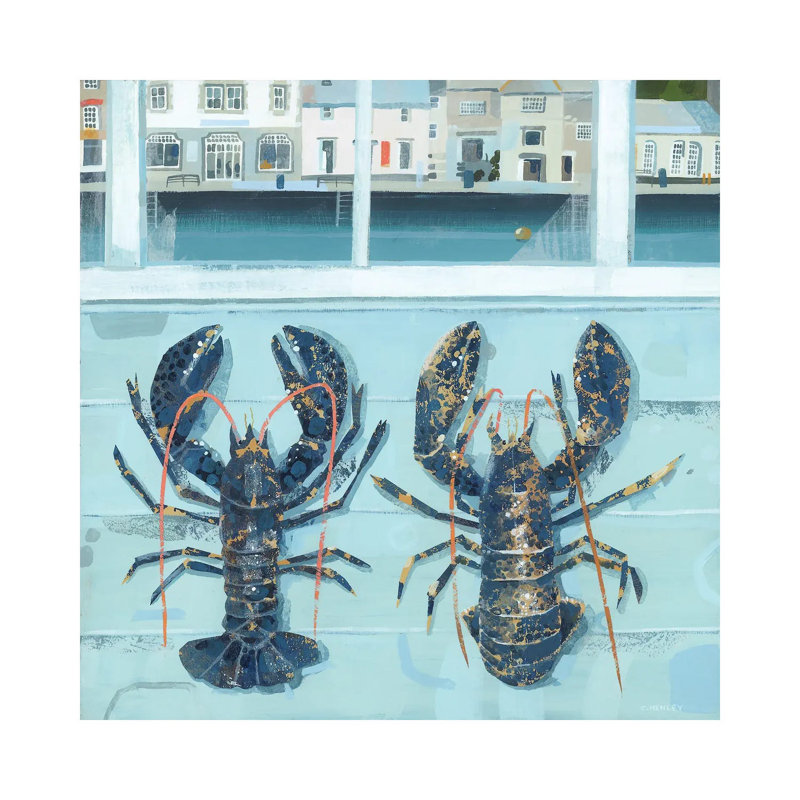 Padstow Lobsters by Claire Henley - Gallery-Wrapped Canvas Giclée on Canvas, No Frame, 93.98 cm H x 93.98 cm W x 1.91 cm D
