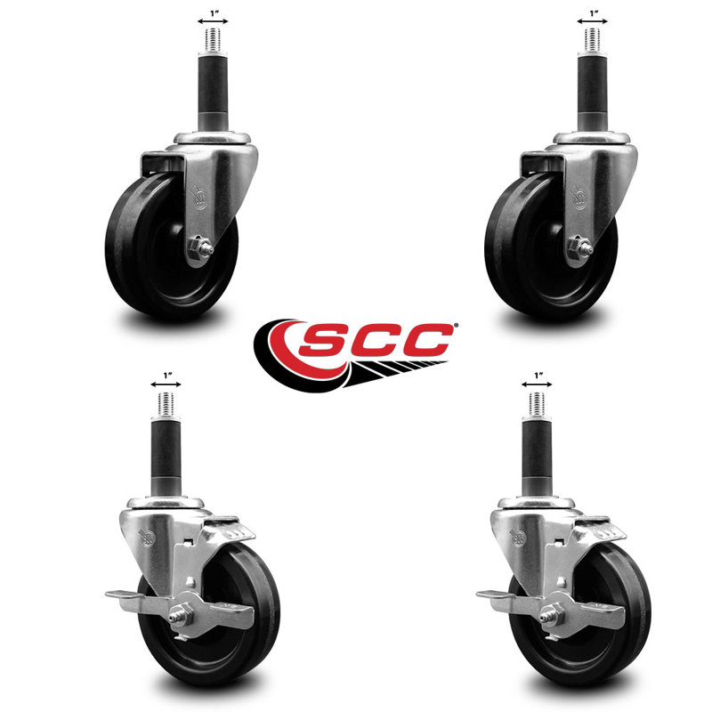 Ensemble de roulettes phénoliques pivotantes à 2 roues SCC TLB 4 po x 1 po